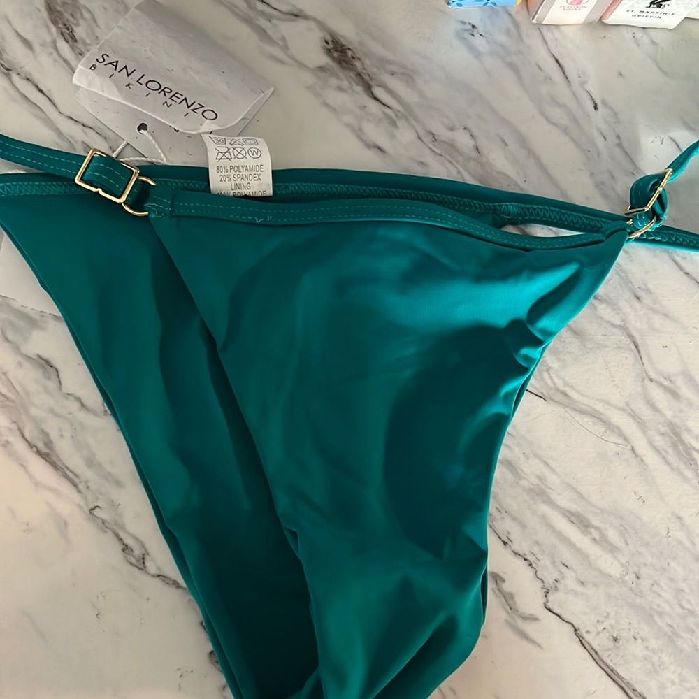 San Lorenzo Tahiti Mana Elastic Thin Brief Bottom Teal